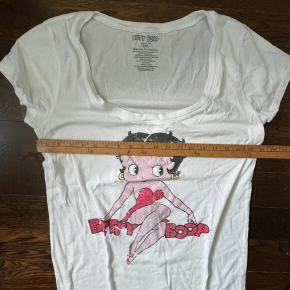 NWOT-NEW Betty Boop Scoop Neck White 100% Cotton Tshirt-Size XXL - Picture 5 of 6